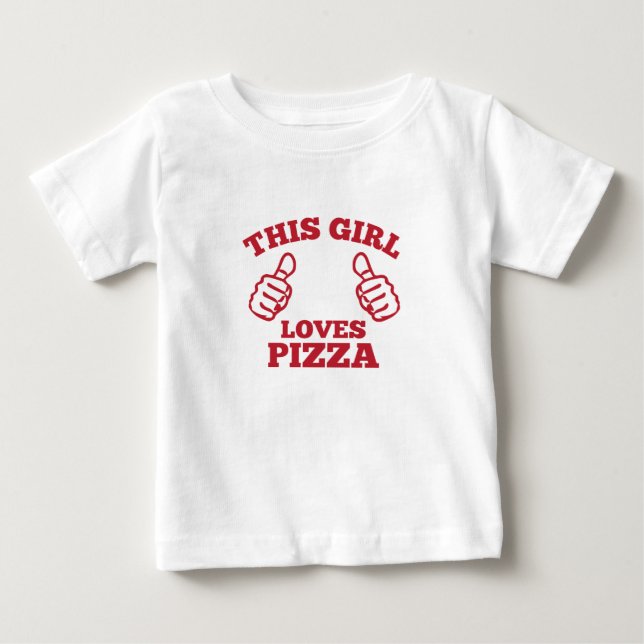 Camiseta De Bebé A este Chica le encanta la pizza (Anverso)