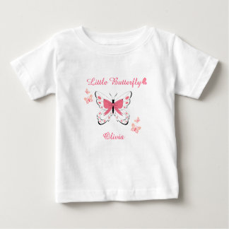 Camiseta De Bebé A Little Butterfly Baby Shower Pink Baby Girl 