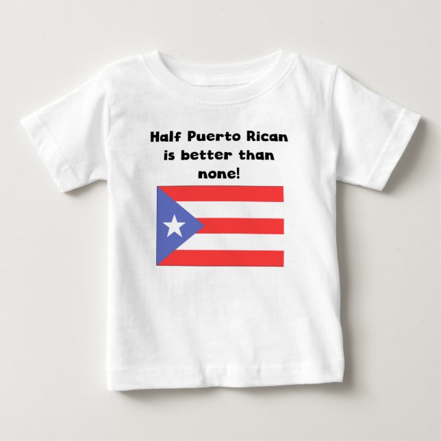 Camiseta De Bebé A medias puertorriqueño es mejor que ninguno (Anverso)