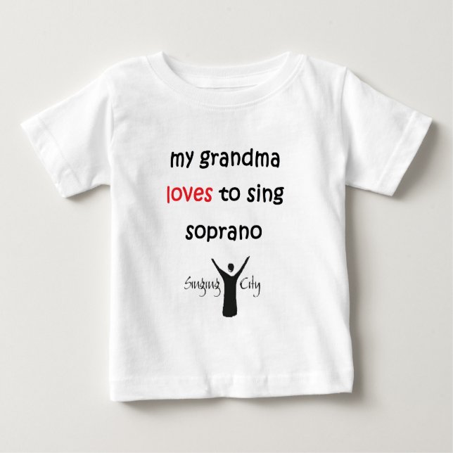 Camiseta De Bebé A mi abuela le encanta cantar soprano (Anverso)