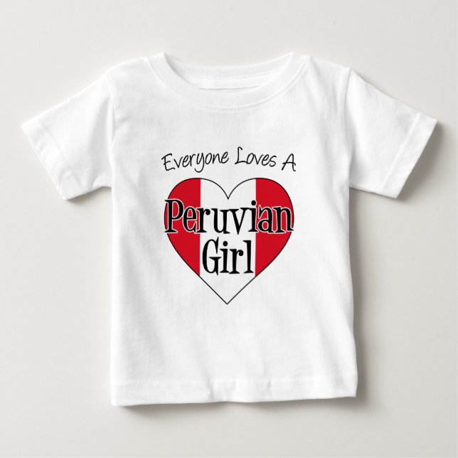 Camiseta De Bebé A todos les encanta el Chica peruano (Anverso)