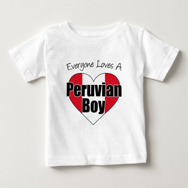 Camiseta De Bebé A todos les encanta el chico peruano (Anverso)