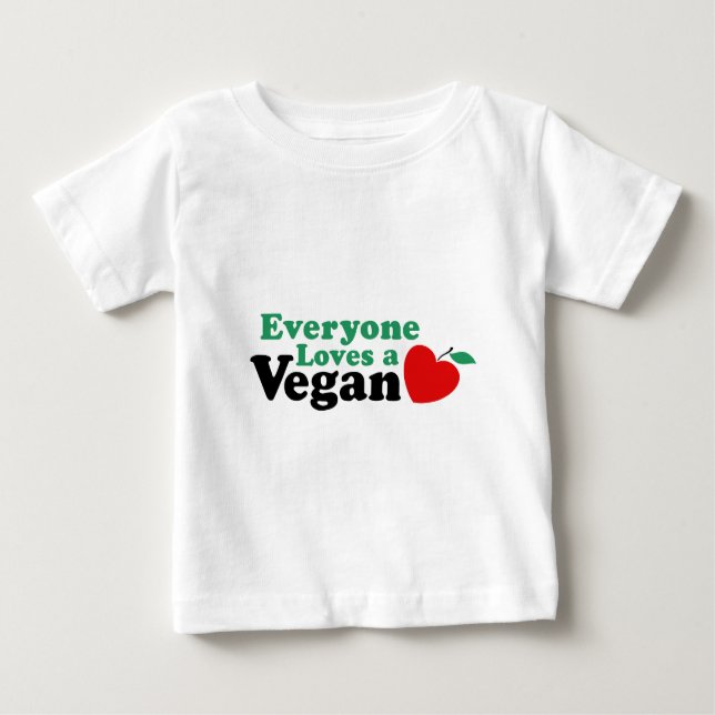 Camiseta De Bebé A todos les encanta un vegan (Anverso)
