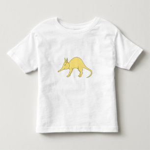 Camiseta De Bebé Aardvark amarillo. Animal lindo del dibujo animado