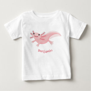 Camiseta De Bebé Aaxolotl lindo rosa feliz