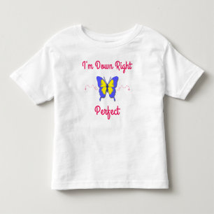 Camiseta De Bebé Abajo derecho perfeccione, mariposa de Síndrome d
