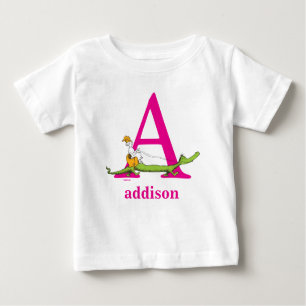 Camiseta De Bebé ABC del Dr. Seuss: Carta A - Rosa Añadir su nomb