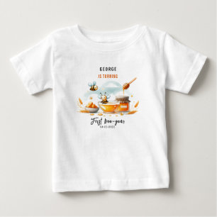 Camiseta De Bebé Abeja amarilla y girasol 1 cumpleaños