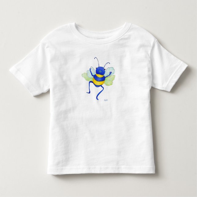 Camiseta De Bebé abeja azul zumbante (Anverso)
