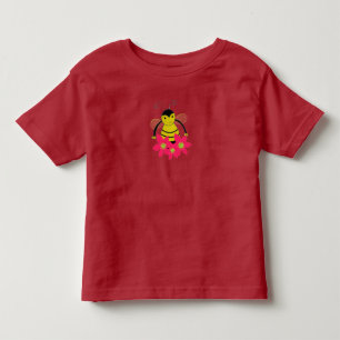 Camiseta De Bebé Abeja Cartelera de Dibujos Animados con Flores