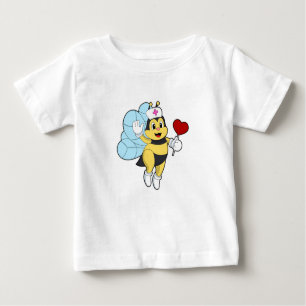 Camiseta De Bebé Abeja como enfermera con corazón.PNG