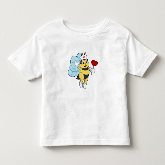 Camiseta De Bebé Abeja como enfermera con corazón.PNG (Anverso)
