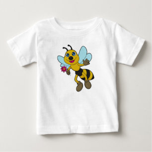 Camiseta De Bebé Abeja con flor