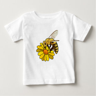 Camiseta De Bebé Abeja con flores
