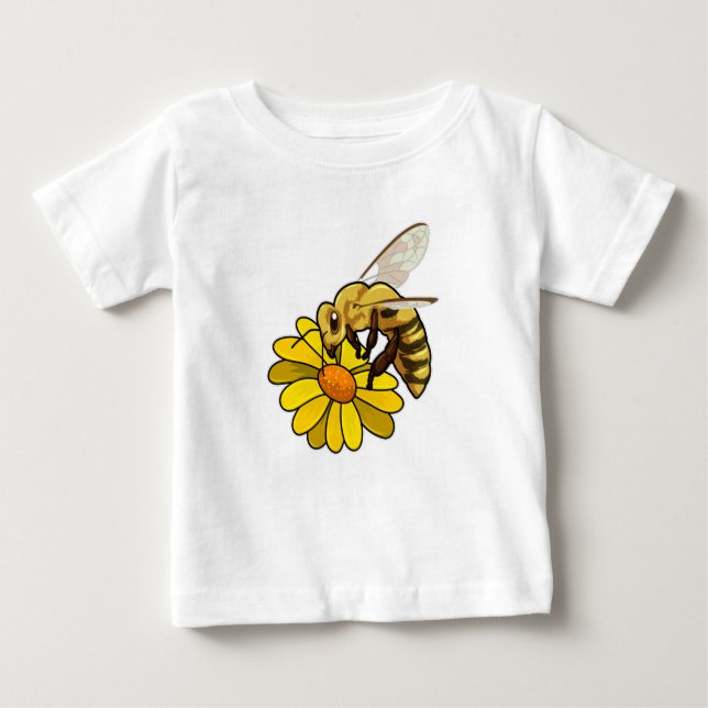 Camiseta De Bebé Abeja con flores (Anverso)