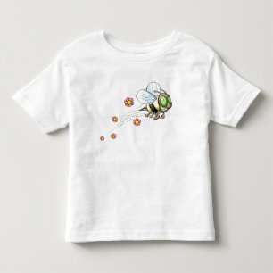 Camiseta De Bebé Abeja con las flores rosadas