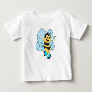 Camiseta De Bebé Abeja con patines de rodillos