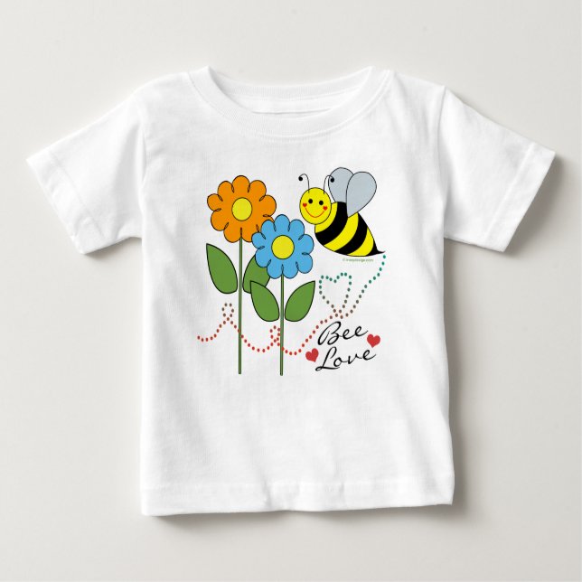 Camiseta De Bebé Abeja de burbujas con flores amor de abeja (Anverso)