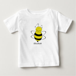 Camiseta De Bebé Abeja de dibujos animados femenina divertida y lin
