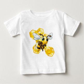 Camiseta De Bebé Abeja del dibujo animado con el panal