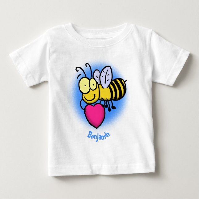 Camiseta De Bebé Abeja graciosa y linda con ilustracion personaliza (Anverso)
