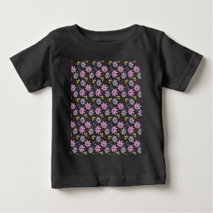 Camiseta De Bebé Abeja Linda Patrón Floral Cottagecore Estética Ros