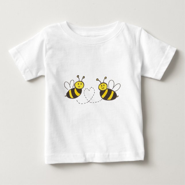 Camiseta De Bebé Abejas con corazón (Anverso)