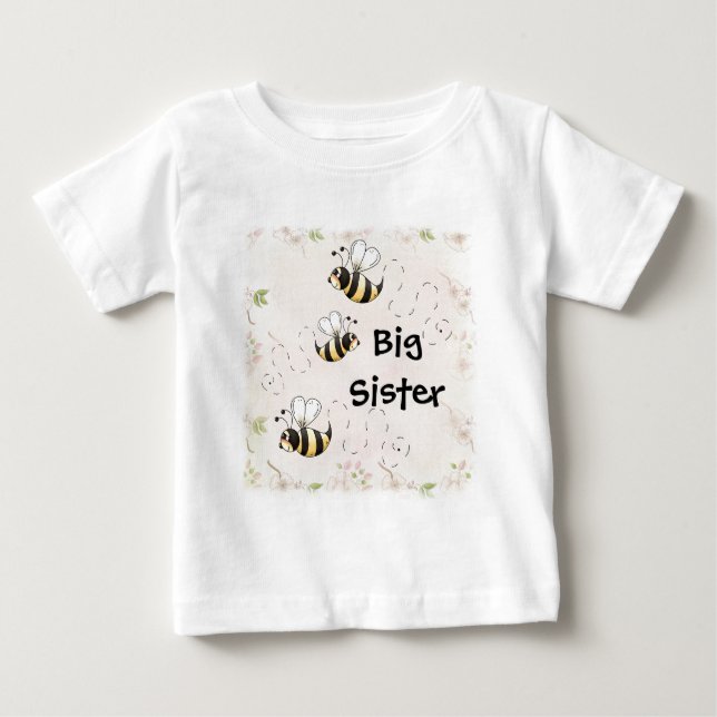 Camiseta De Bebé Abejas de campo lindo Gran Hermana (Anverso)
