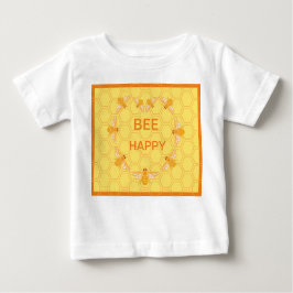 Camiseta De Bebé Abejas de miel de Bee Happy en un panal de miel am