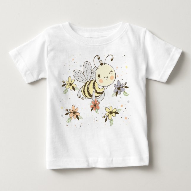 Camiseta De Bebé Abejas, Hadas Y Abejas Infantiles En Patrón Sin Ma (Anverso)