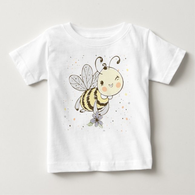 Camiseta De Bebé Abejas, Hadas Y Abejas Infantiles En Patrón Sin Ma (Anverso)