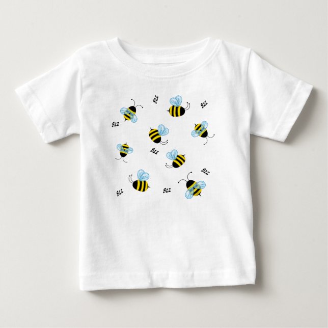 Camiseta De Bebé Abejas ocupadas y estimulantes género neutro (Anverso)