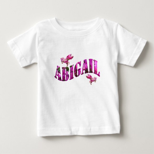 Camiseta De Bebé Abigail, Logo De Nombre De Chicas Hecho A Partir D (Anverso)