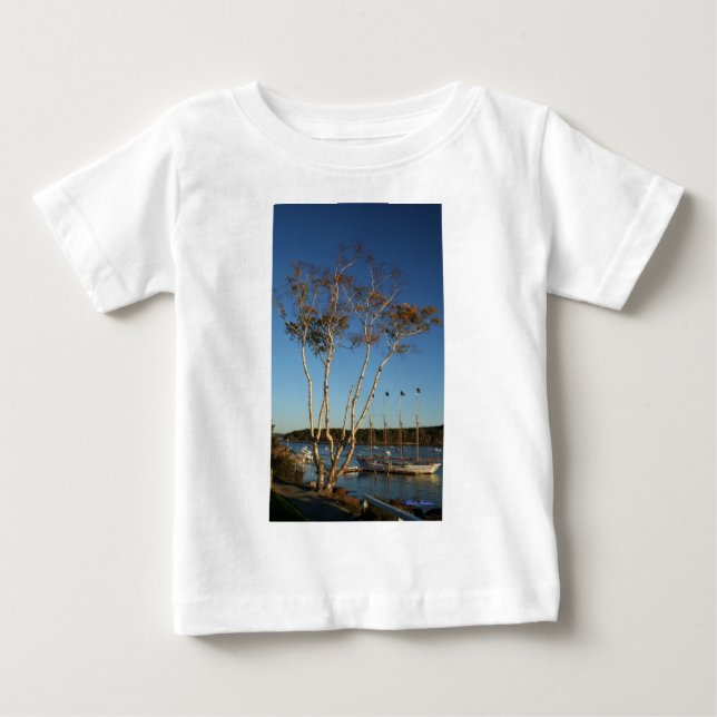 Camiseta De Bebé Abirco dorado con barco (Anverso)