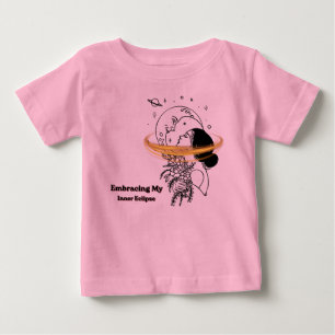 Camiseta De Bebé Abrazando mi eclipse interior Arte lineal de luna