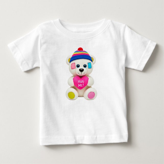 Camiseta De Bebé "Abrazarme" Oso de felpa (Anverso)