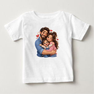 Camiseta De Bebé Abrazo de Familia Feliz – Diseño de Familia de Dib