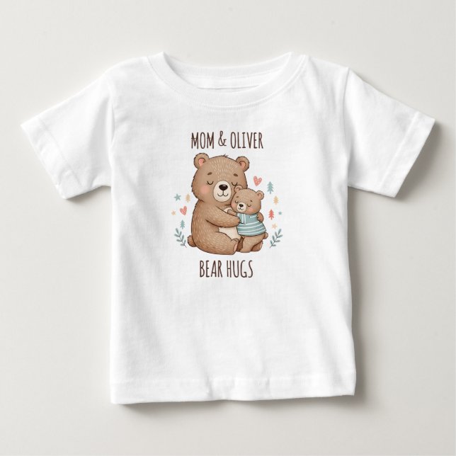 Camiseta De Bebé Abrazo de mamá osa y bebé (Anverso)
