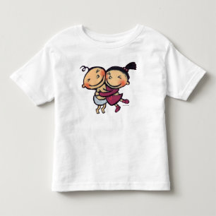 Camiseta De Bebé Abrazo ilustrado lindo de los niños