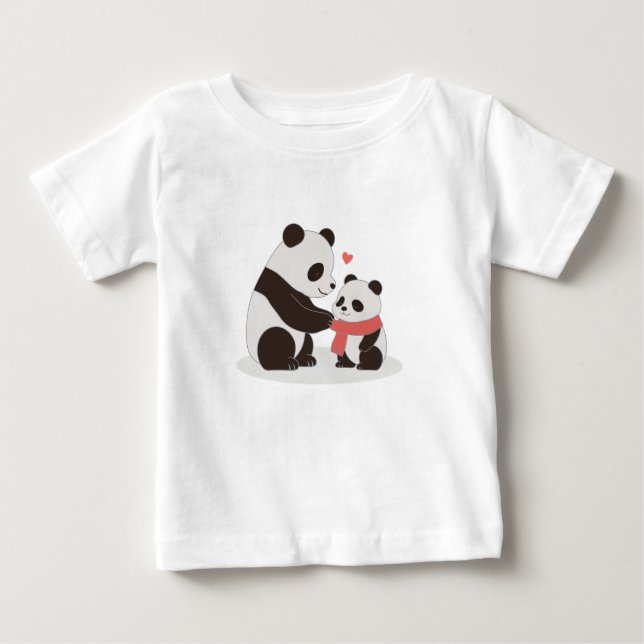 Camiseta De Bebé Abrazos cálidos, amor panda (Anverso)