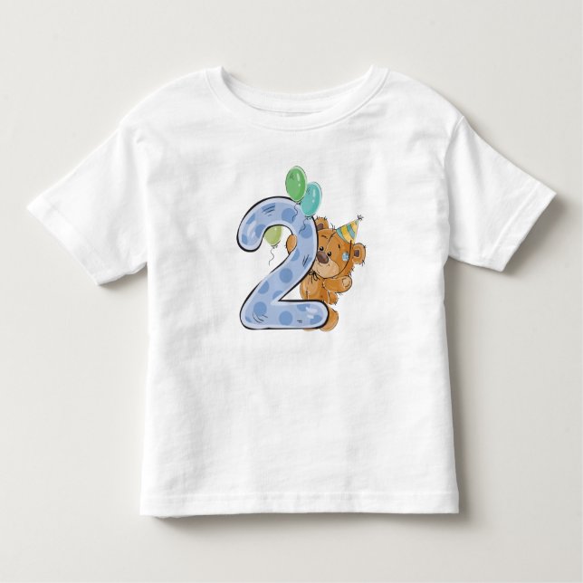 Camiseta De Bebé Abrazos de oso para un segundo cumpleaños (Anverso)