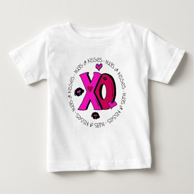 Camiseta De Bebé Abrazos y besos de San Valentín (Anverso)