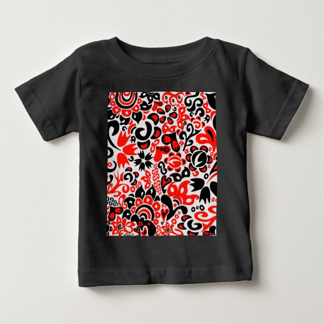Camiseta De Bebé Abrupción del patrón floral del arte folklórico ét (Anverso)