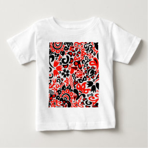 Camiseta De Bebé Abrupción del patrón floral del arte folklórico ét