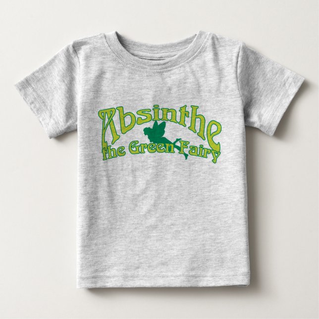 Camiseta De Bebé Absinthe Text the Green Fairy (Anverso)