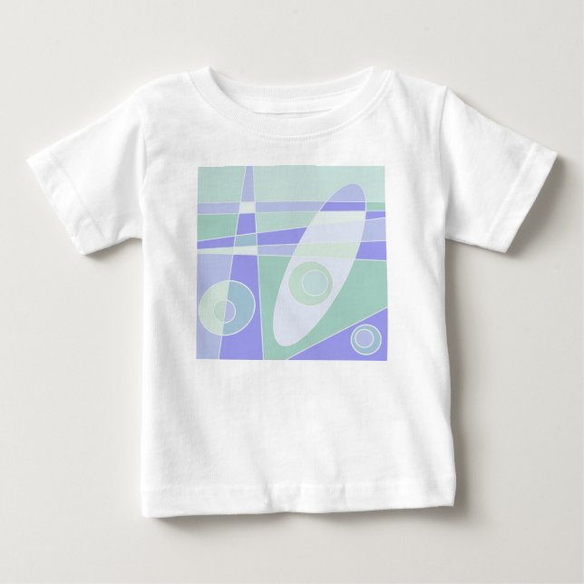 Camiseta De Bebé Abstracto Surfing Pastel Verde Púrpura (Anverso)