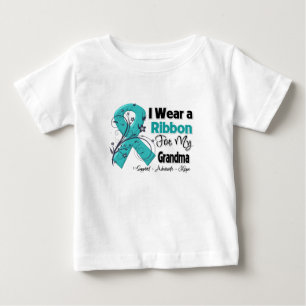 Camiseta De Bebé Abuela - cinta del cáncer ovárico