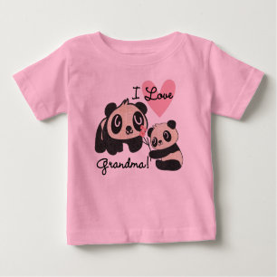 Camiseta De Bebé Abuela del amor de los osos de panda I