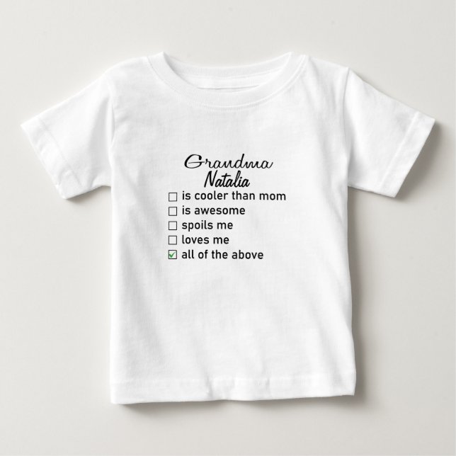 Camiseta De Bebé Abuela Divertida Bebé, Abuela Personalizada, Perso (Anverso)
