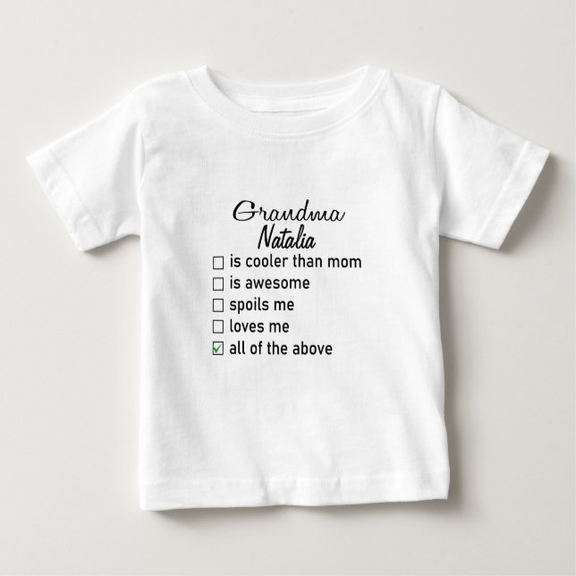 Camiseta De Bebé Abuela Divertida Bebé,Personalizada Abuela,Abuela  (Anverso)